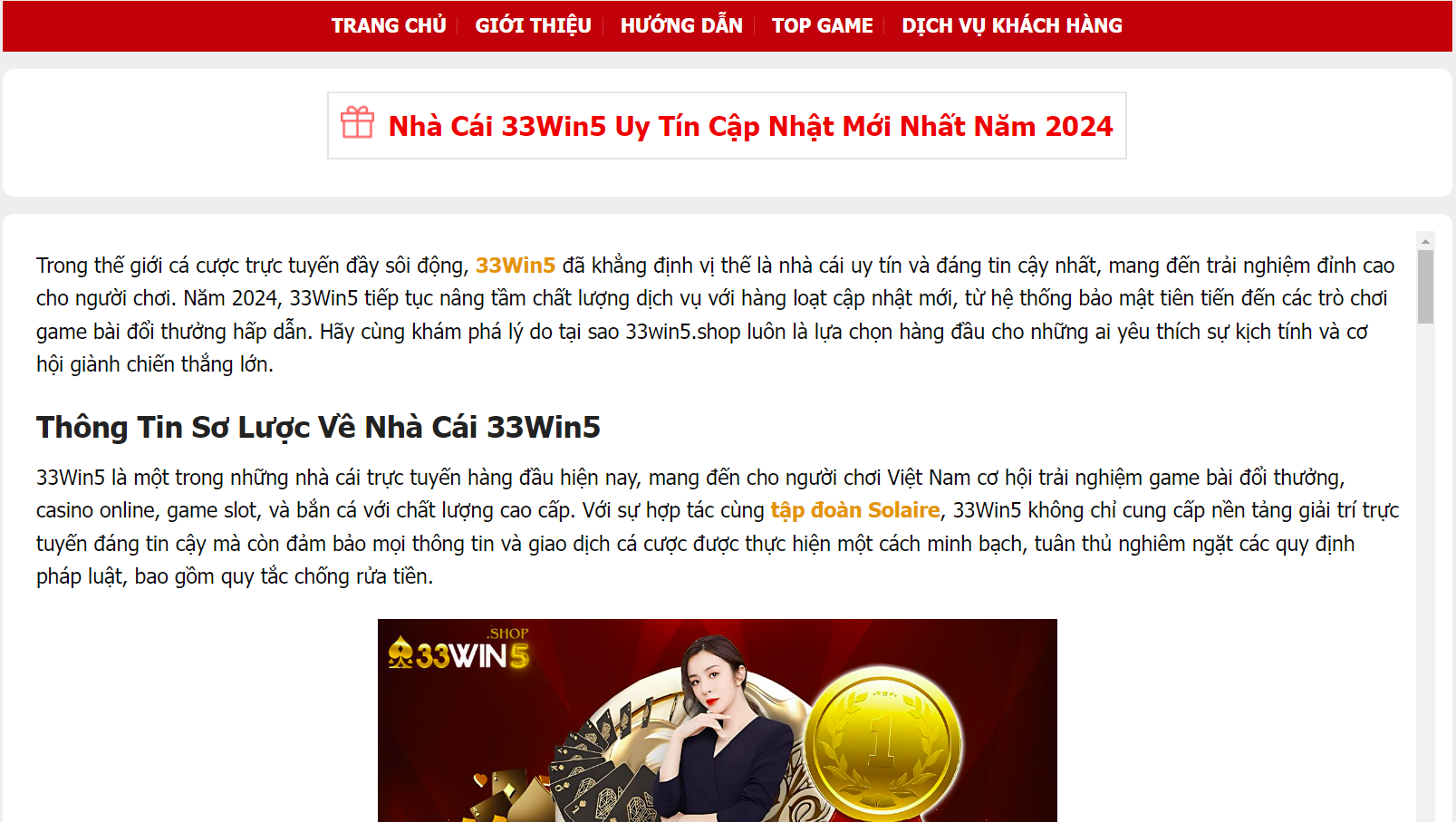 Trang Web nhà cái 33Win5